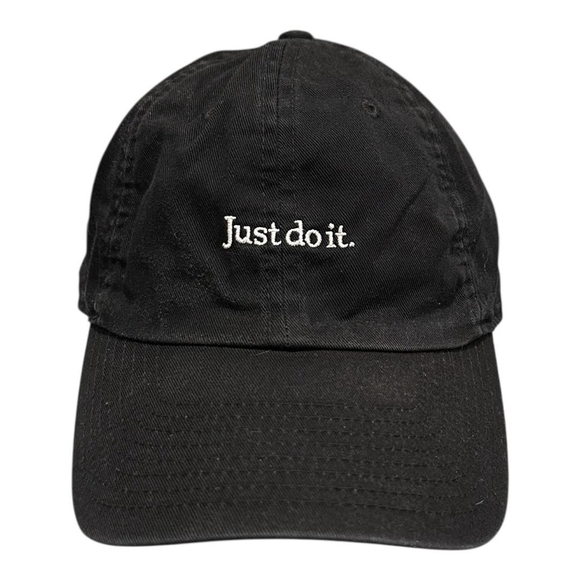 Nike Other - Nike Just Do It Hat Cap Strap Back Mens One Size Black Baseball Heritage 86